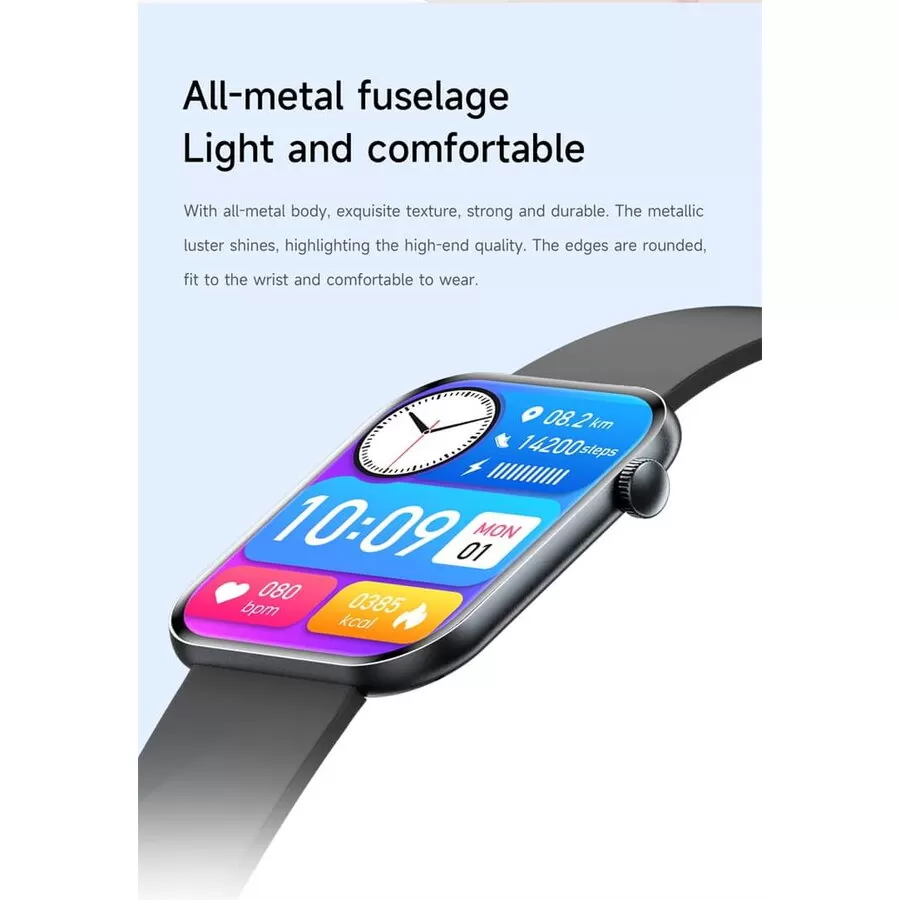 SmartWatch cu Senzor Glucometru, HRV, Ritm Cardiac, Nivel Oxigen, Tensiune Arteriala, Apel Bluetooth, Meniu RO S871