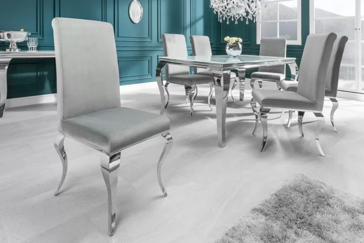 SCAG202 - Scaun tapitat cu picioare din metal, living, dining - Argintiu sau Negru